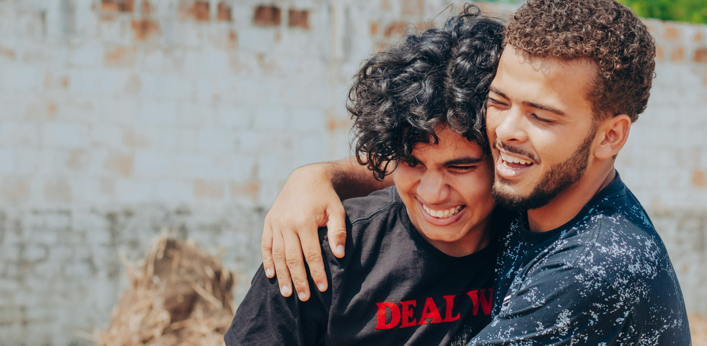 two men smiling